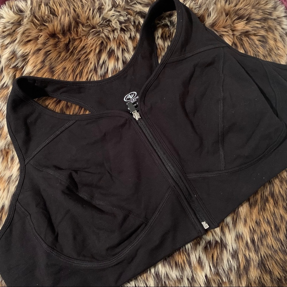 NWT Front Zip Up Racerback Sports Bra Size 5X (32W-34W)